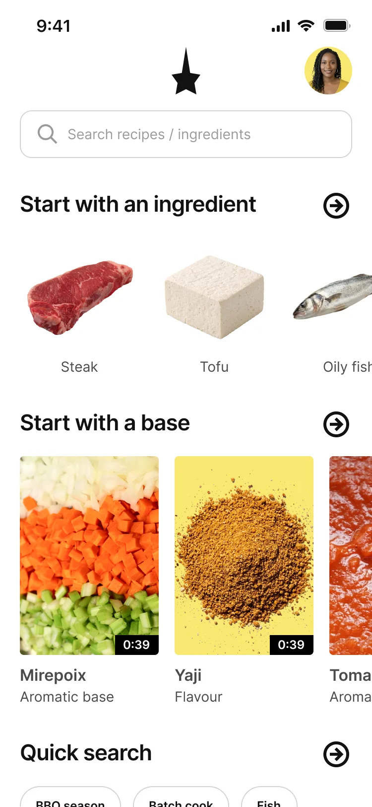 Bases app — home screen